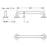 Barre droite en acier époxy blanc 500 mm (sans vis) - diamètre 25 mm