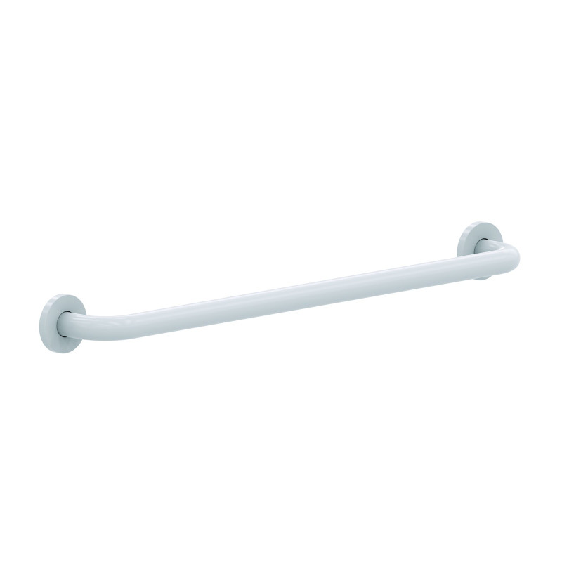 Barre droite en acier époxy blanc 600 mm (sans vis) - diamètre 25 mm