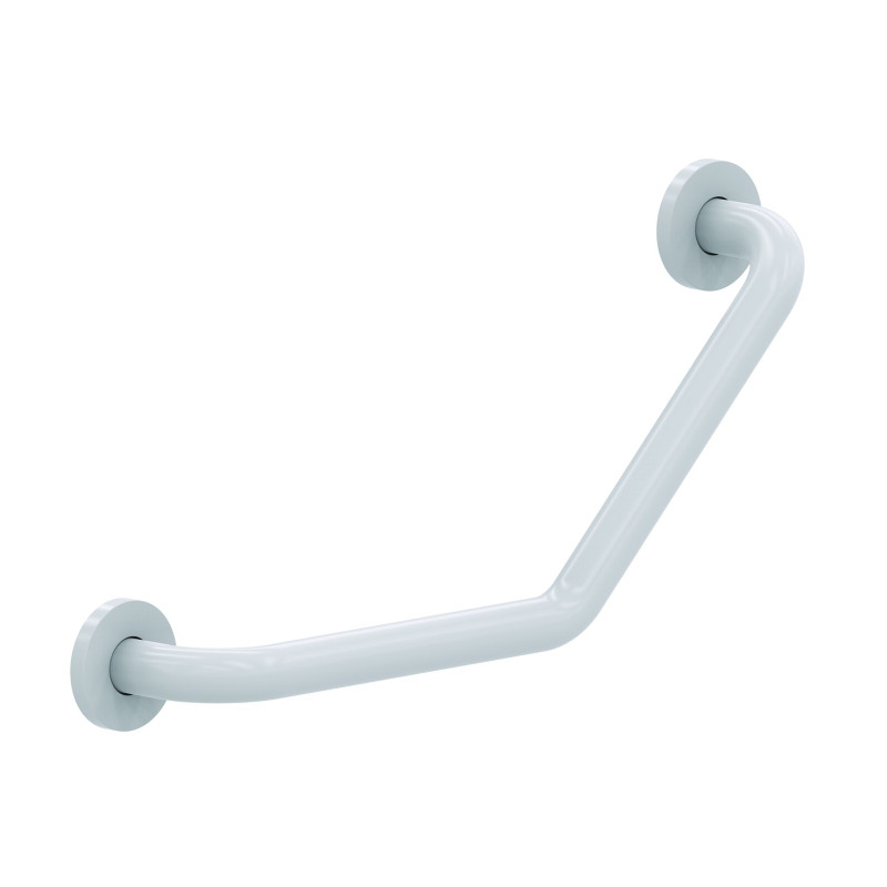 Barre 135° en acier époxy blanc 220x220 mm (sans vis) - diametre 25 mm