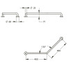 Barre 135° en acier époxy blanc 400x400 mm (sans vis) - diametre 25 mm