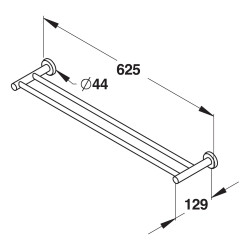 Porte serviette double inox 625 mm