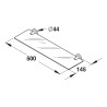 Tablette murale avec verre securite 500 mm