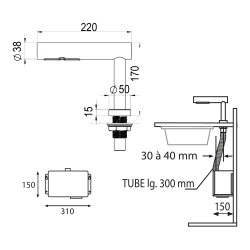 H-DRY Sèche-mains automatique sur plage inox