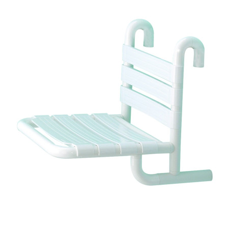 Siège de douche en aluminium gainé nylon, accrochable sur barre d 32 ou 34 mm