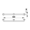 Barre droite 900 mm en aluminium gainé ABS antibactérien - diamètre 34 mm