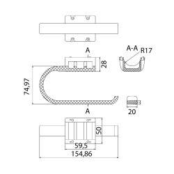 Porte-rouleau pour barre diamètre 32mm - gris anthracite abs