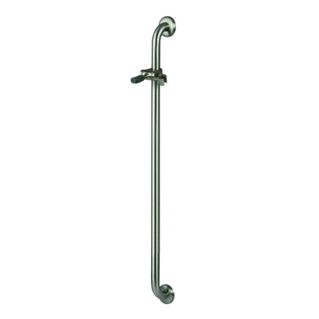 Barre lg 1100 mm inox brossé d32 mm + coulisseau douche satin