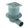 Siphon de sol 105x105 mm 48l/min sortie horizontale Ø50