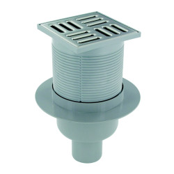Siphon de sol 105x105 mm 48l/min sortie verticale Ø50
