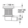 Siphon de sol 150x150 mm 48l/min sortie horizontale Ø50