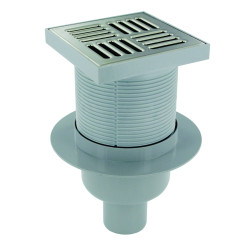 Siphon de sol 150x150 mm 48l/min sortie verticale Ø50