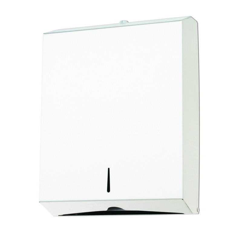 Distributeur pour essuie-mains pliés en Z ou C en acier epoxy blanc