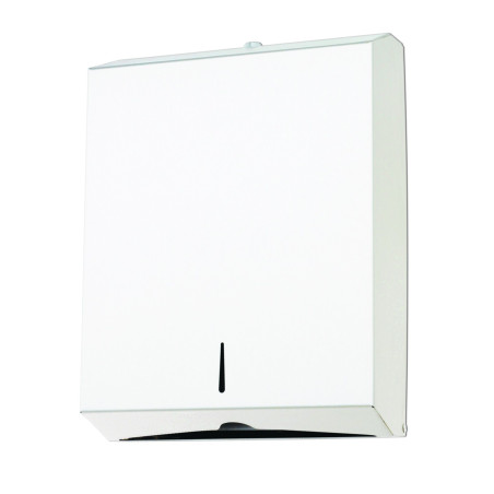 Distributeur pour essuie-mains pliés en Z ou C en acier epoxy blanc