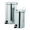 Poubelle au sol à pédale 12L en inox poli brillant, Ø245mm, hauteur 386mm
