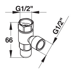 Raccord anti-stagnation pour mitigeur de douche MF G1/2"