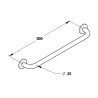 Barre droite en inox chromé 500 mm (sans vis) - diamètre 25 mm