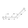 Barre 135° inox chromé 400x400 mm (sans vis) - diamètre 25 mm