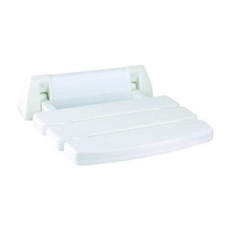 Siège de douche blanc relevable à lattes