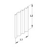 Rideau de douche pvc blanc 200x150cm avec bas coupé et 10 anneaux plastique.