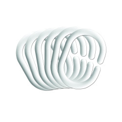 12 anneaux en plastique blanc pour rideau douche