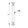 Tringle rideau de douche droite 120 à 220cm inox