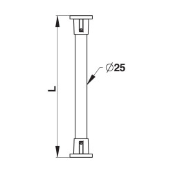 Tringle rideau douche droite 80 à 140 cm alu