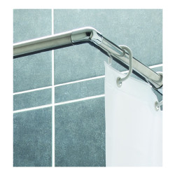 Tringle rideau de douche d'angle 80 à 140 cm inox