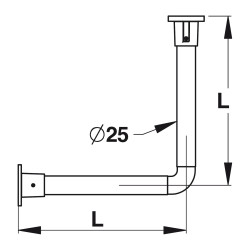 Tringle rideau de douche d'angle 80 à 140 cm inox