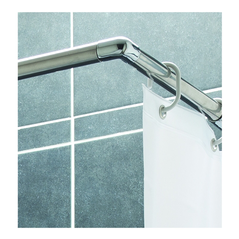 Tringle rideau douche d'angle 120 à 220 cm inox