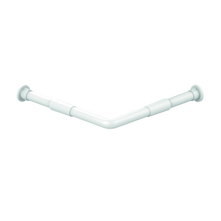 Tringle rideau douche d'angle 80 à 140cm alu blanc