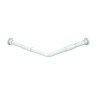Tringle rideau douche d'angle 80 à 140cm alu blanc