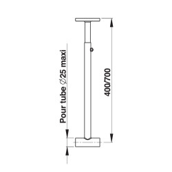 Tendeur pour rideau de douche inox