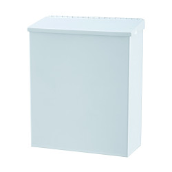 Poubelle murale 7L en acier époxy blanc, hauteur 285mm