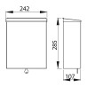 Poubelle murale 7L en acier époxy blanc, hauteur 285mm
