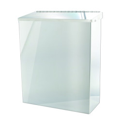 Poubelle murale 7L en inox poli brillant, hauteur 285mm