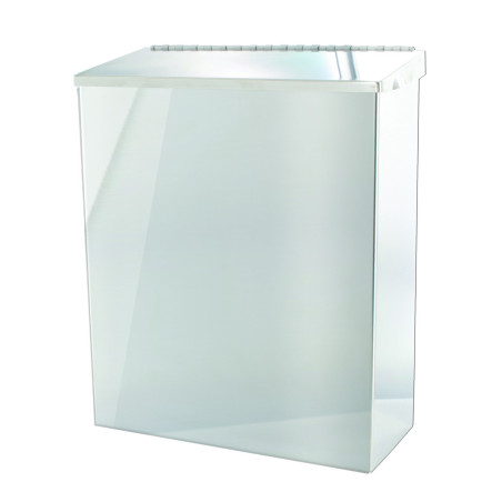 Poubelle murale 7L en inox poli brillant, hauteur 285mm