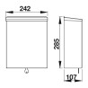 Poubelle murale 7L en inox poli brillant, hauteur 285mm