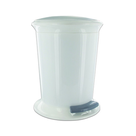 Poubelle au sol à pédale 5L en ABS blanc