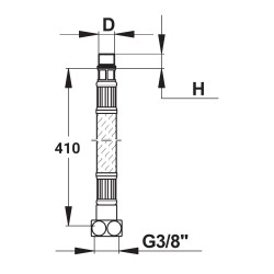 Flexibles pex mâle diamètre m10x100 femelle g3/8’’ longueur 410mm