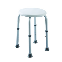 Tabouret de douche avec assise en ABS blanc et hauteur réglable 8 positions