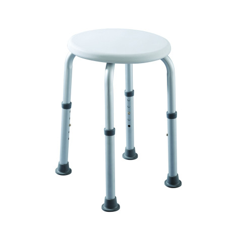 Tabouret de douche avec assise en ABS blanc et hauteur réglable 8 positions