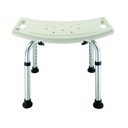 Banc de douche blanc sans dosseret avec hauteur réglable (7 positions)