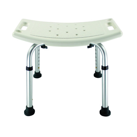 Banc de douche blanc sans dosseret avec hauteur réglable (7 positions)