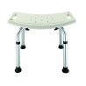 Banc de douche blanc sans dosseret avec hauteur réglable (7 positions)