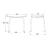 Banc de douche blanc sans dosseret avec hauteur réglable (7 positions)