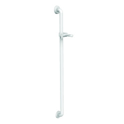 Barre avec coulisseau ø34 aluminium gainé ABS antibactérien blanc Lg 1100 mm