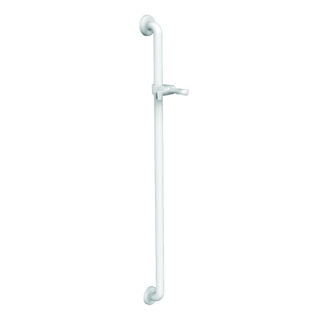 Barre avec coulisseau ø34 aluminium gainé ABS antibactérien blanc Lg 1100 mm