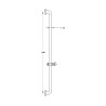 Barre avec coulisseau ø34 aluminium gainé ABS antibactérien blanc Lg 1100 mm