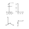 Barre d'angle ø34 -aluminium gainé ABS antibactérien blanc 1150 x 750 x 750 mm