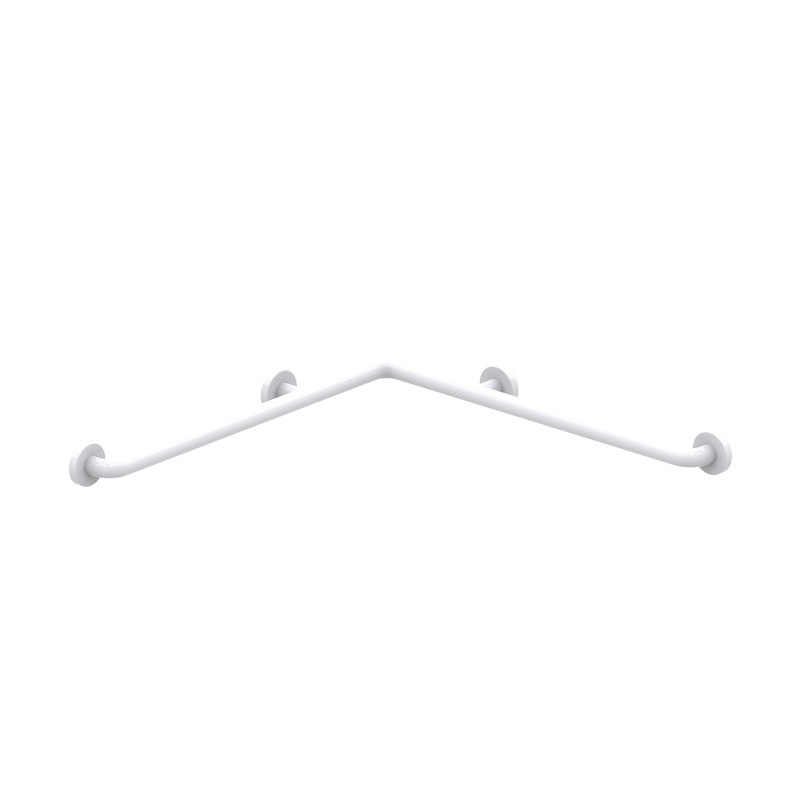Barre d'angle ø34- aluminium gainé ABS antibactérien blanc 750 x 750 mm